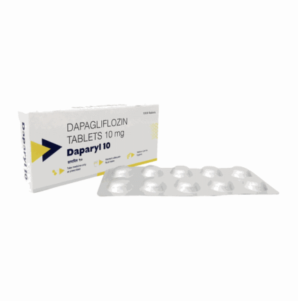 ダパリル10mgの箱と10錠入りブリスターシート（DAPAGLIFLOZIN TABLETS 10mg）